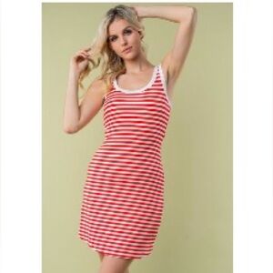 Red & White Striped Dress